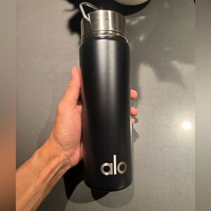 Alo Black Stainless Steel Water Bottle